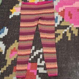 Mossimo Supply Co. Fair Isle Style Sweater Leggings, Pink/Orange Geometric, XL